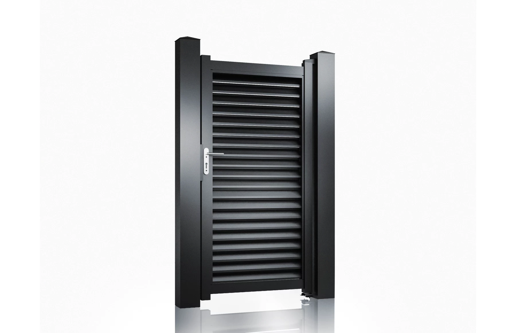 Poarta pietonala metalica din aluminiu 900x1800mm, Negru, model Jaluzea Suprem
