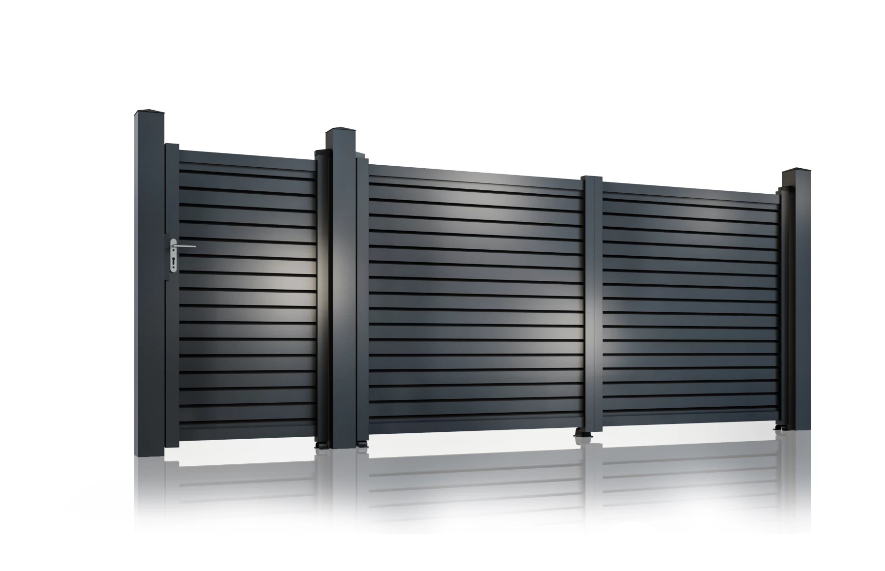 Set porti metalice din aluminiu 900x1800mm, 3000x1800mm, gri antracit, model Jaluzea Deluxe 