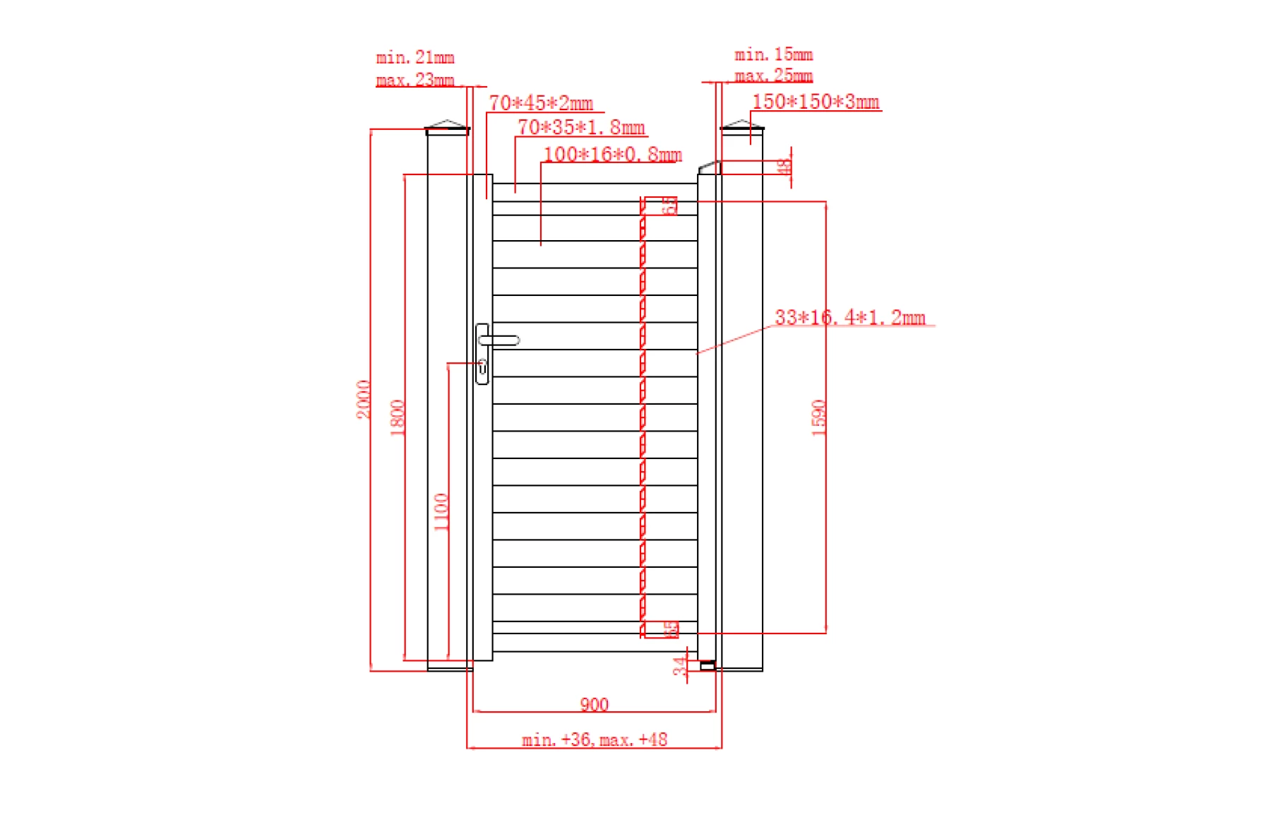 Set porti metalice din aluminiu 900x1800mm, 3000x1800mm, gri antracit, model Jaluzea Deluxe 