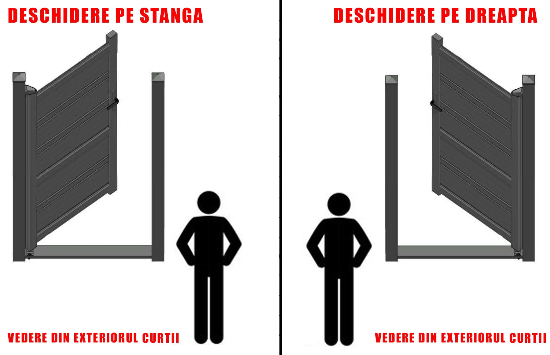 Poarta pietonala metalica din aluminiu 900x1800mm, Ivoire, model Jaluzea Suprem