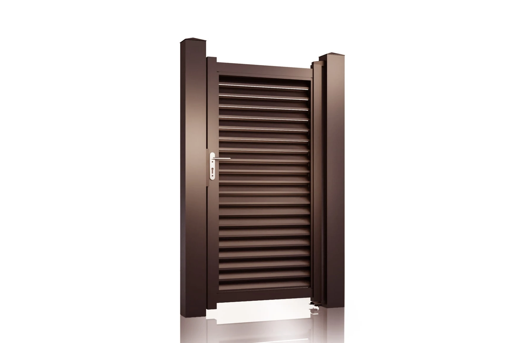 Poarta pietonala metalica din aluminiu 900x1800mm, maro, model Jaluzea Suprem