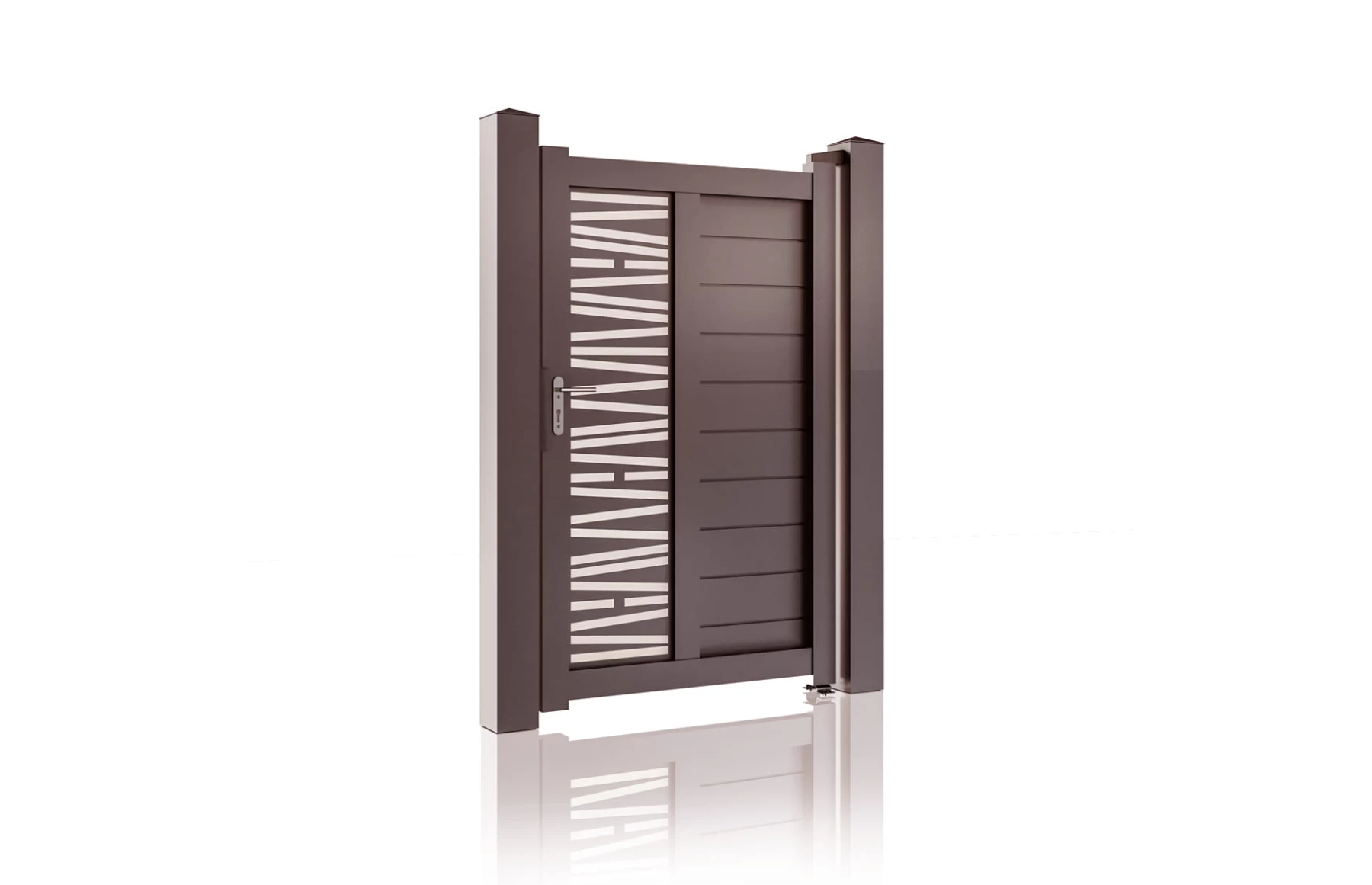 Poarta pietonala metalica din aluminiu 900x1800mm, maro, model  Poseidon