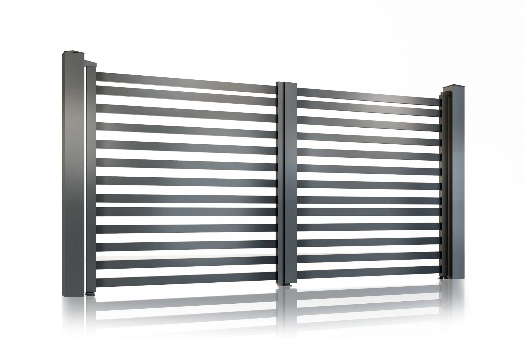 Poarta auto metalica din aluminiu 3000x1800mm, gri antracit, model Star