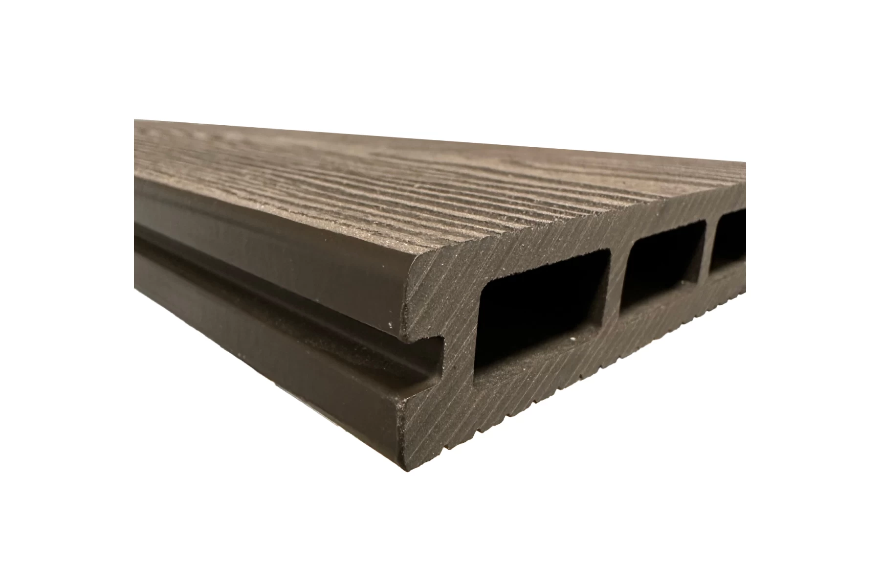 Placa deck terasa WPC 3D, tip pardoseala/dusumea WPC, 150x25 mm, maro lemn