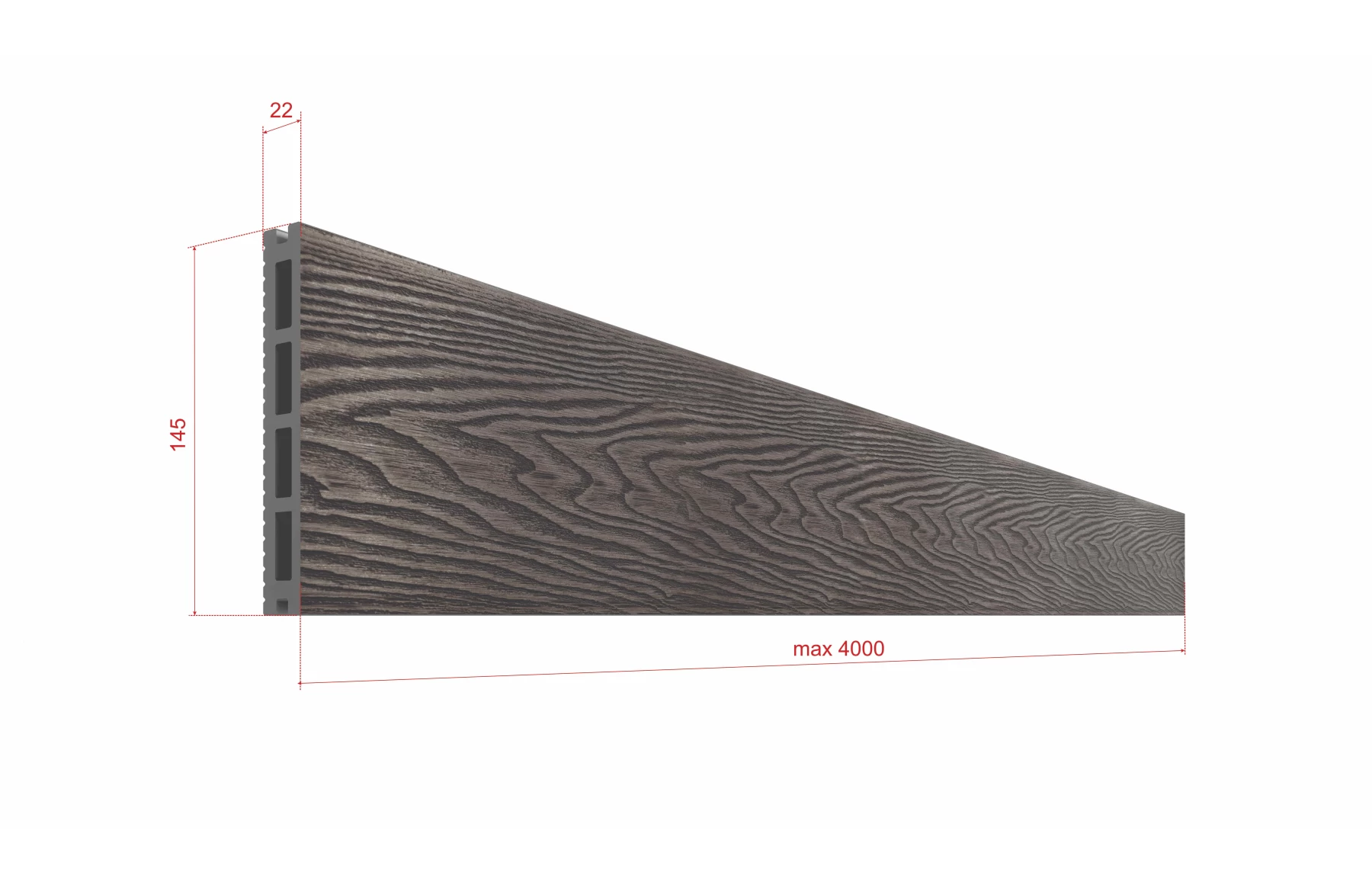 Placa deck terasa WPC 3D, tip pardoseala/dusumea WPC, 150x25 mm, maro lemn