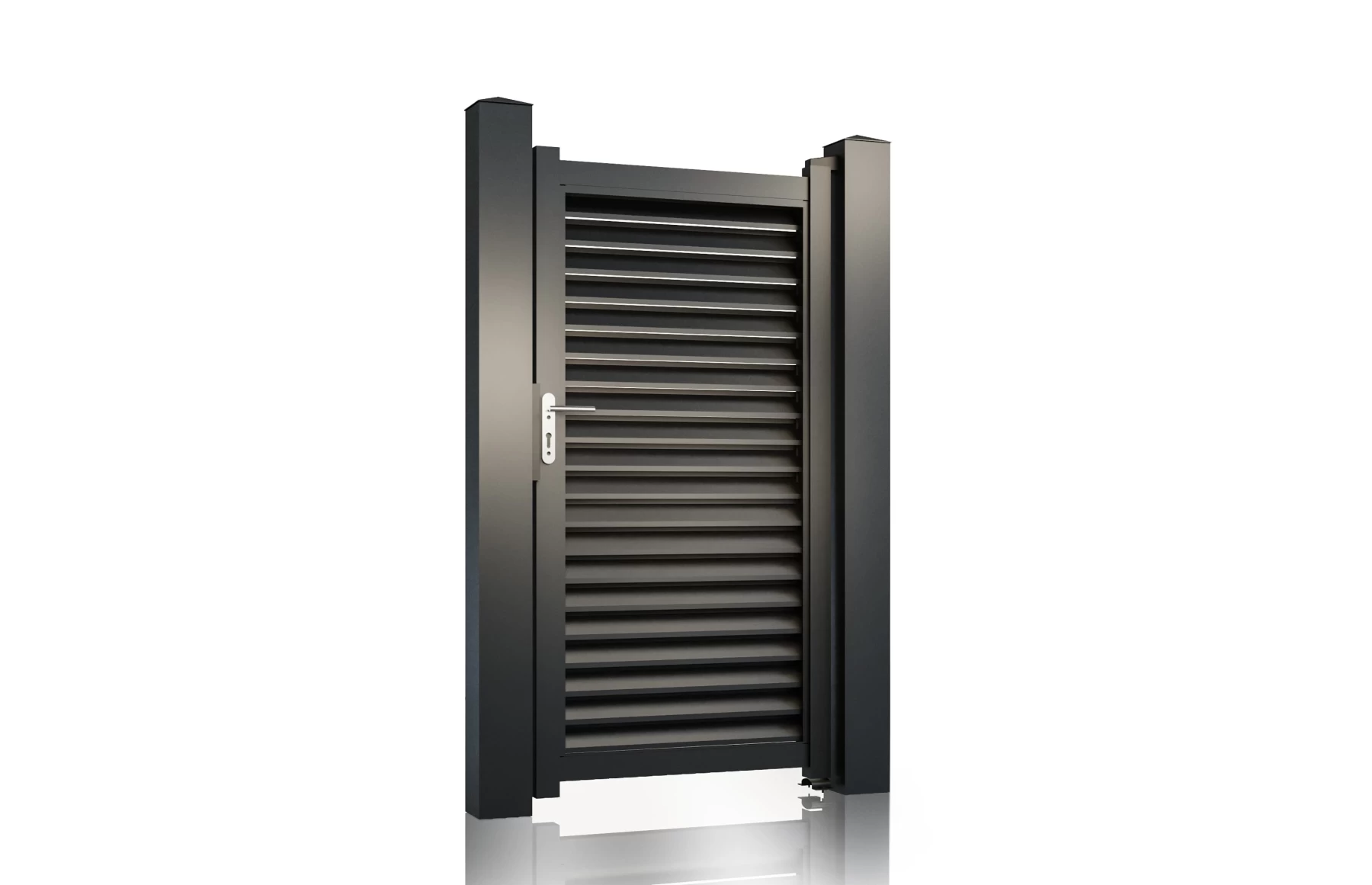 Poarta pietonala metalica din aluminiu 1000x1800mm, gri antracit, model Jaluzea Suprem