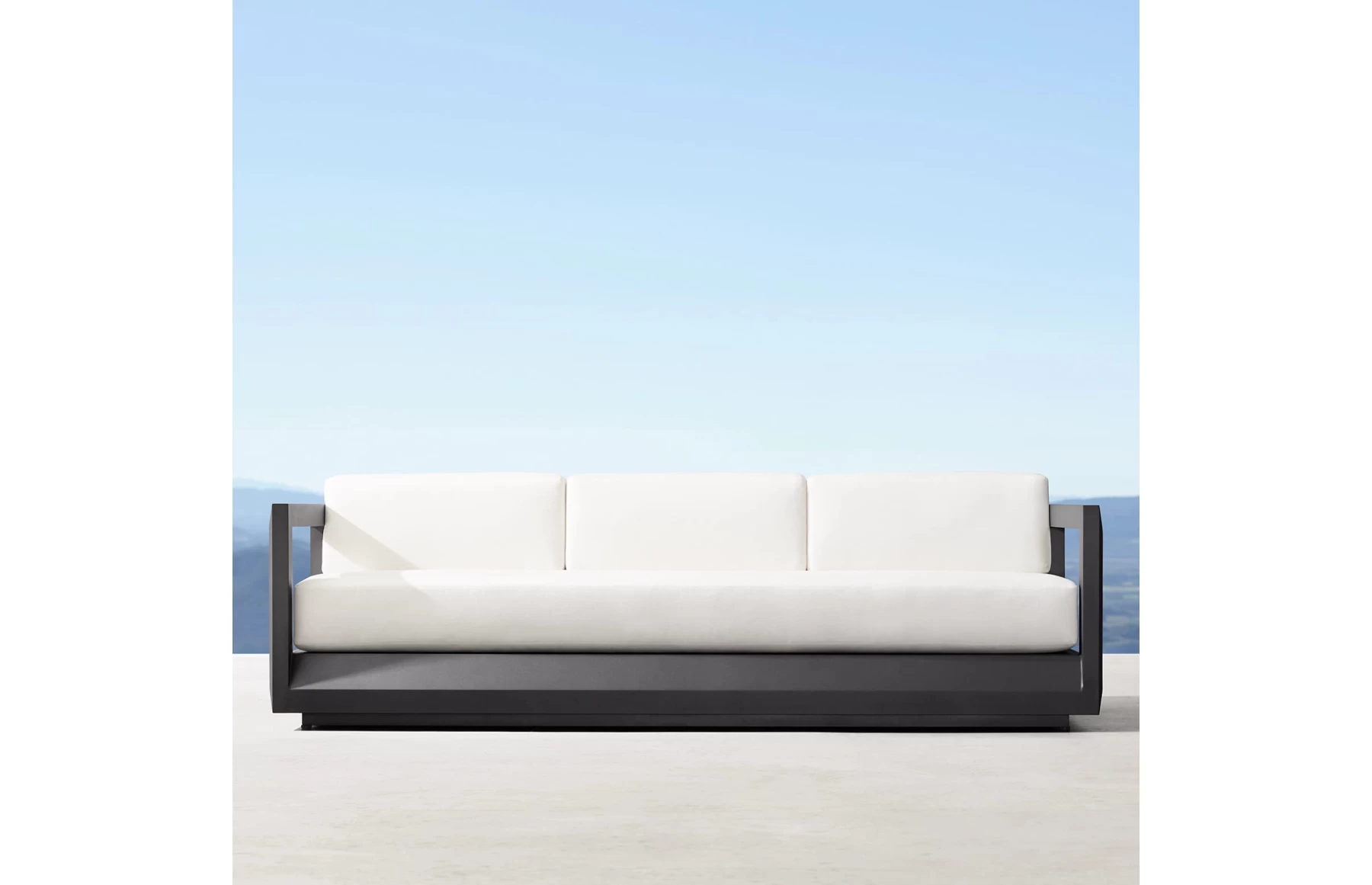 Canapea premium din aluminiu cu 3 locuri, pentru terasa/gradina/balcon, model Dubai