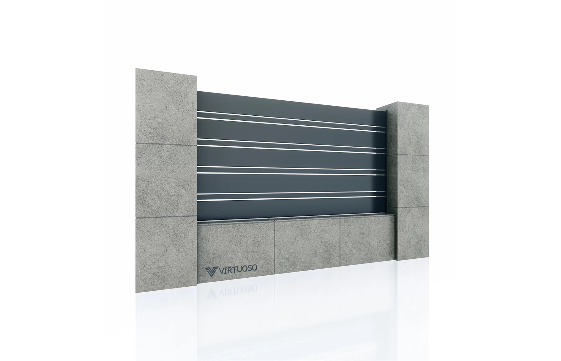 Panou gard metalic din aluminiu, cu stalpi, model Pegasus 2000x2500mm