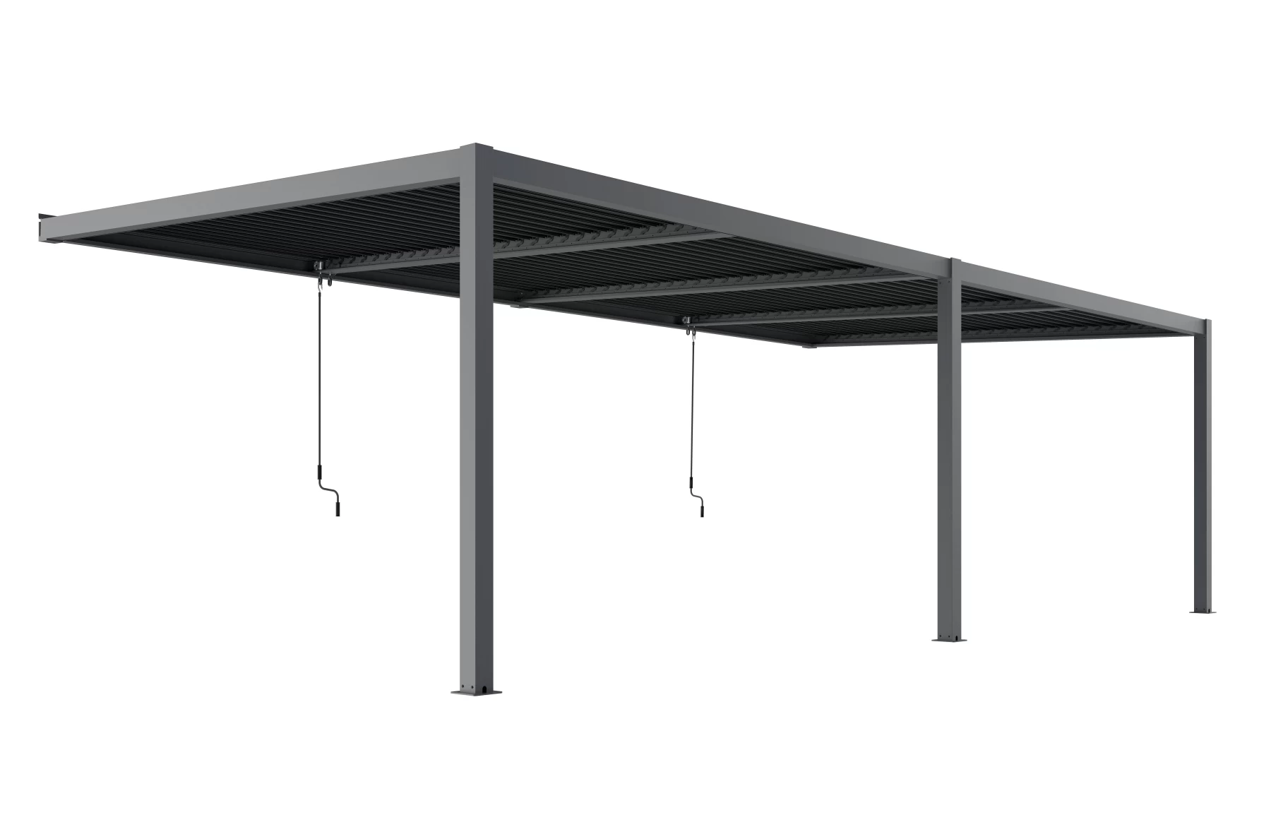 Pergola X Bioclimatica, Pavilion 4x7.8x2.3metri cu LED, prindere pe casa, Premium, Aluminiu