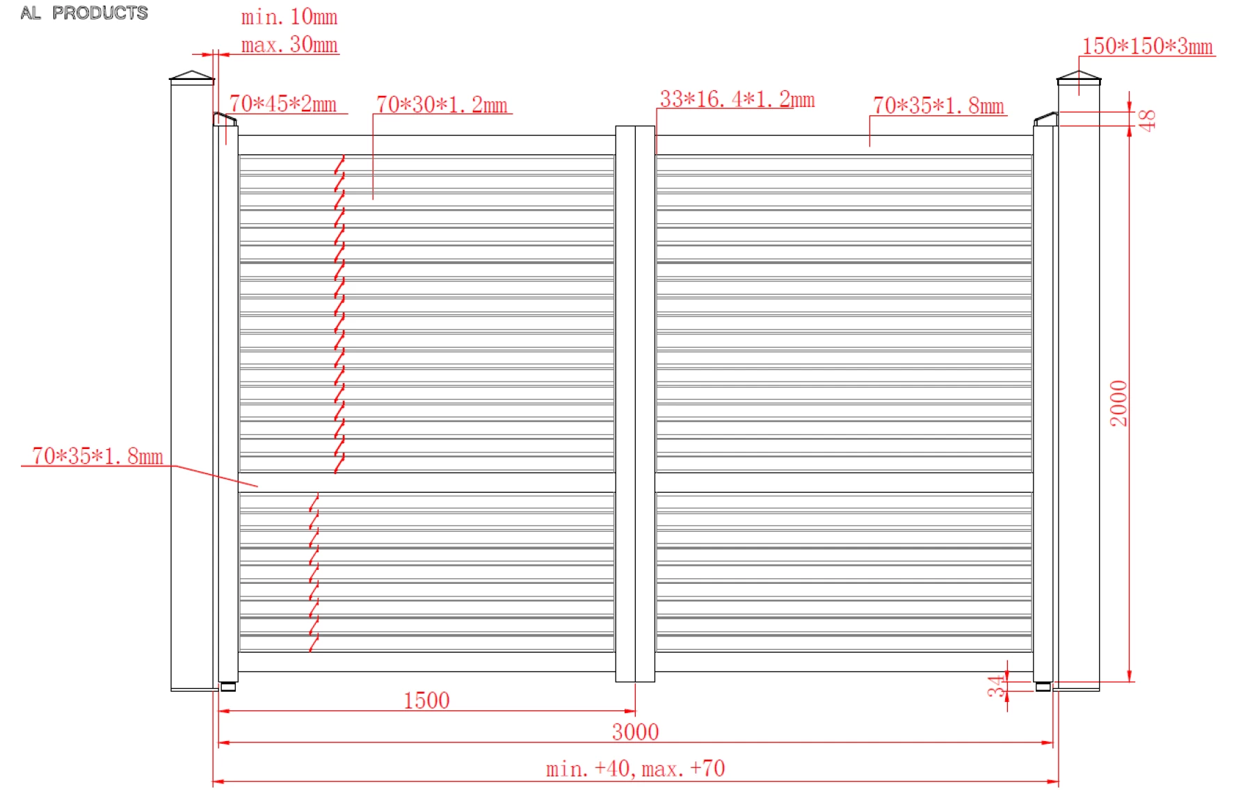 Poarta auto batanta ranforsata aluminiu 3000x2000mm, gri antracit, model Jaluzea Suprem