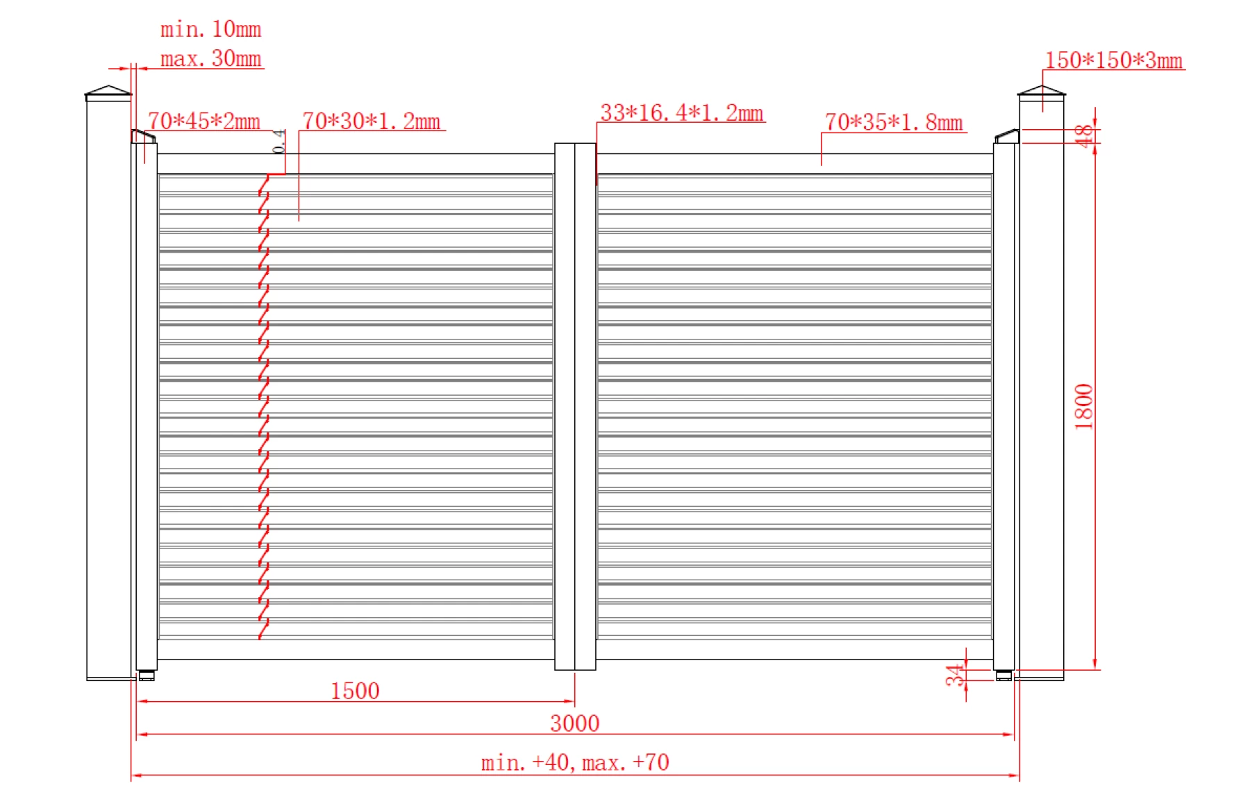 Set porti metalice din aluminiu 900x1800mm, 3000x1800mm, gri antracit, model Jaluzea Suprem