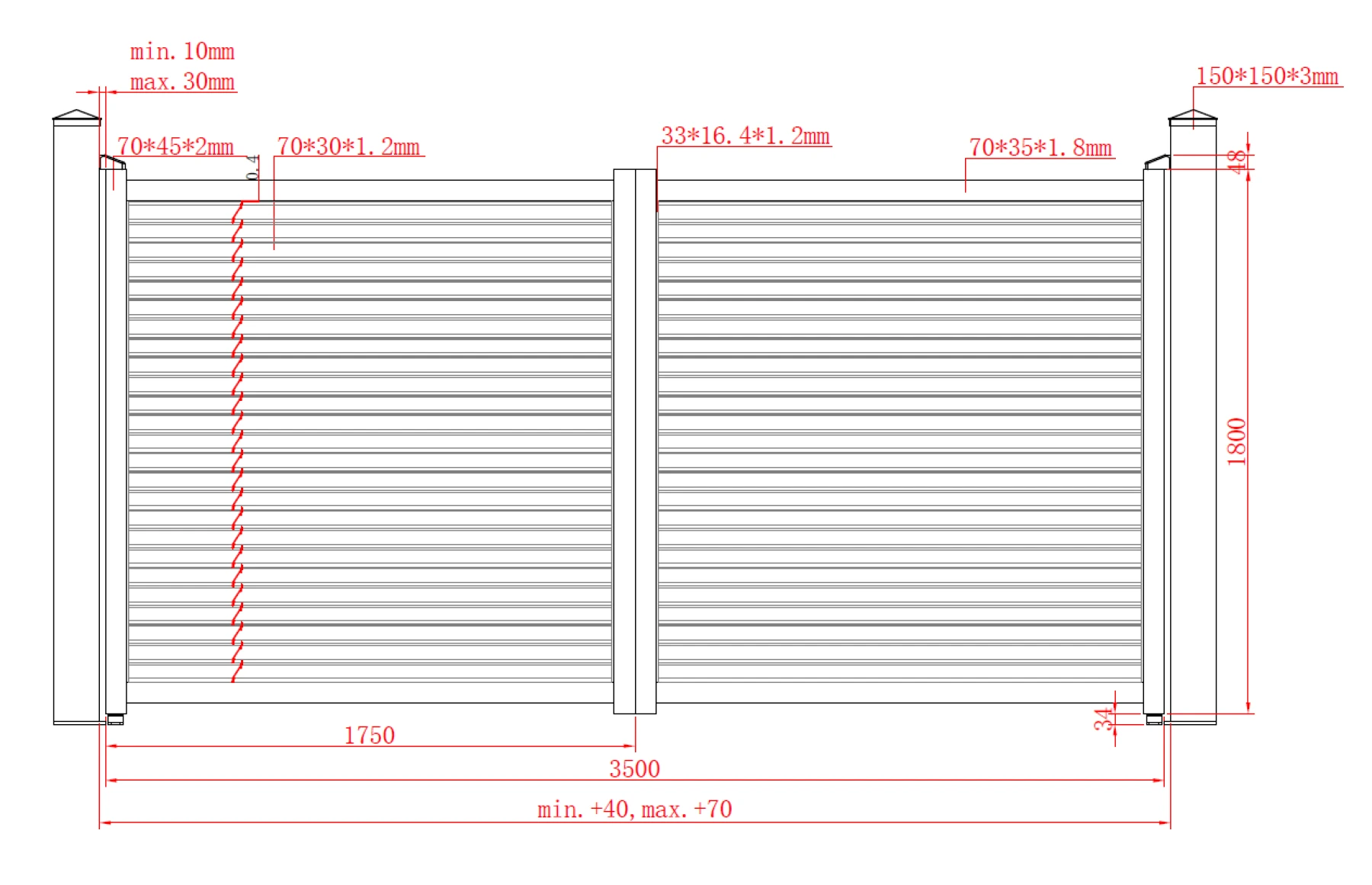Poarta auto metalica din aluminiu 3500x1800mm, Ivoire, model Jaluzea Suprem