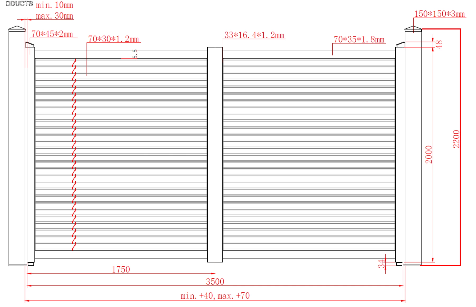 Poarta auto metalica din aluminiu 3500x2000mm, prefabricat, gri antracit, model Jaluzea Suprem