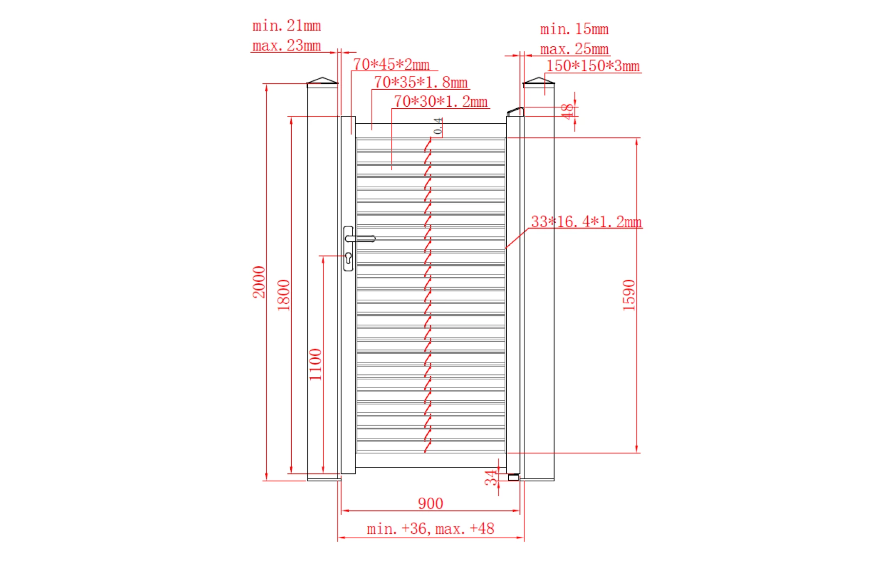 Set porti metalice din aluminiu 900x1800mm, 3000x1800mm, gri antracit, model Jaluzea Suprem