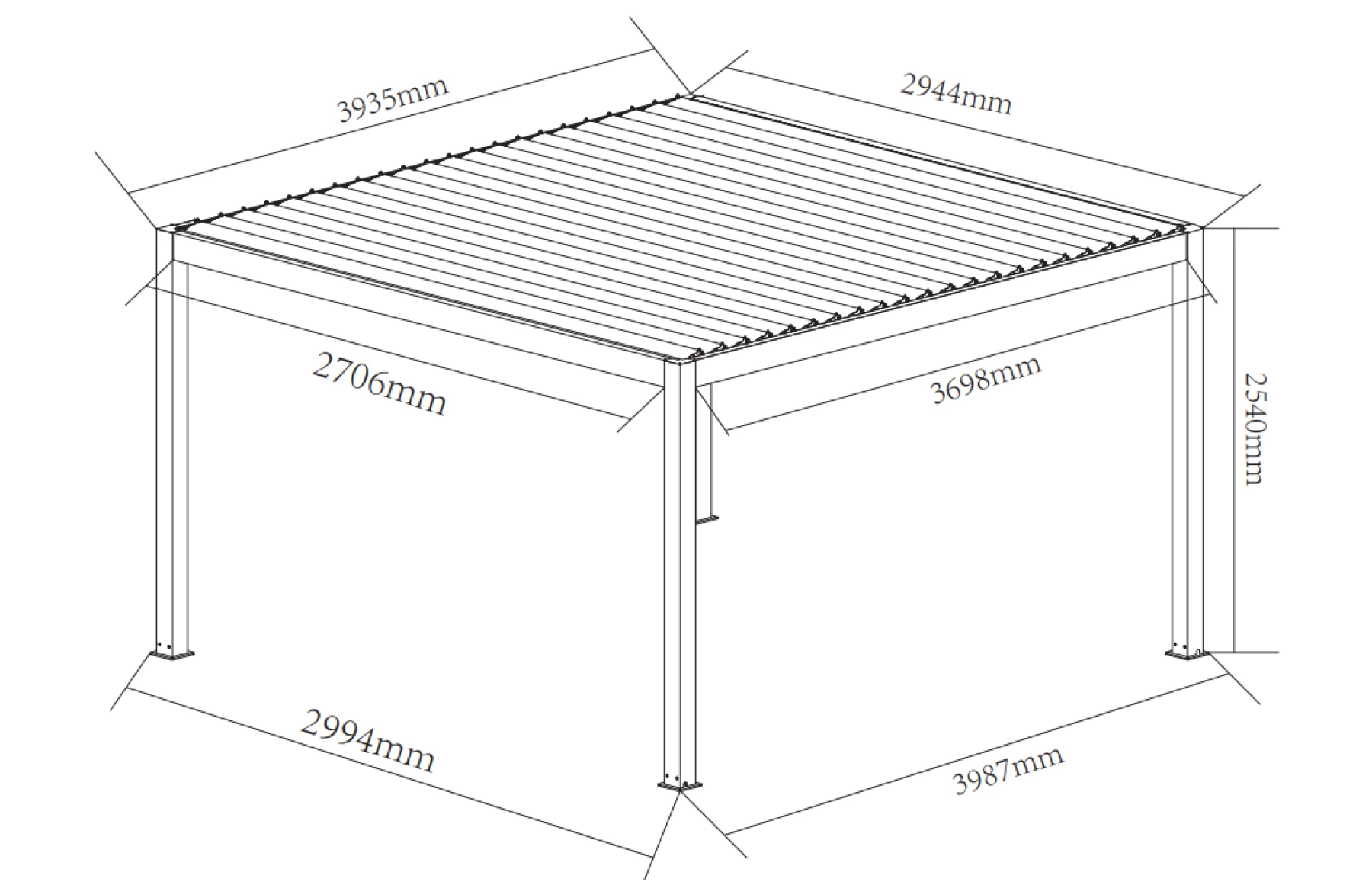 Pergola DELUXE Bioclimatica Motorizata Led, Pavilion 3x4x2.5metri, Premium, Aluminiu