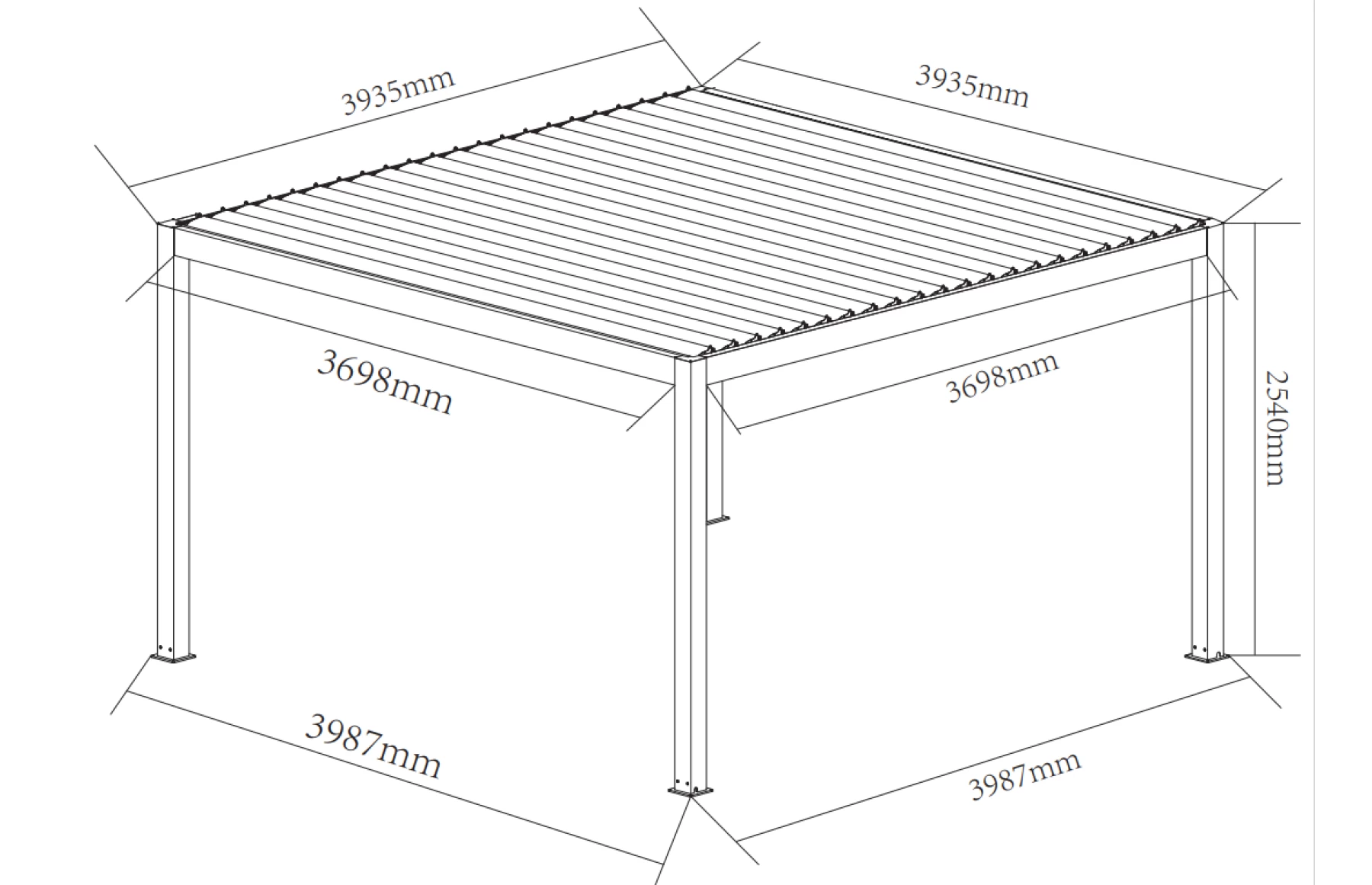 Pergola DELUXE Bioclimatica, Pavilion 4x4x2.5metri, Premium, Aluminiu